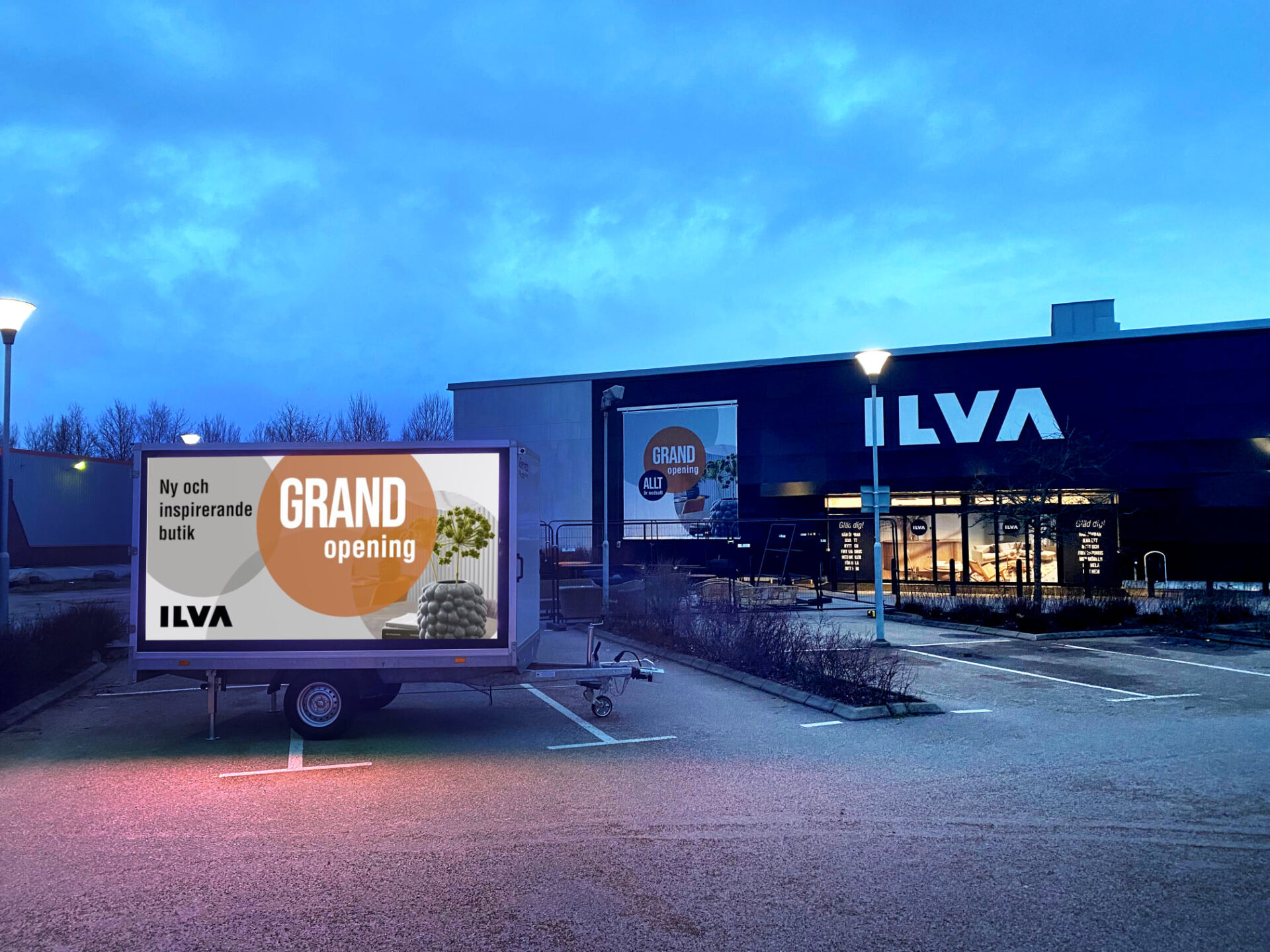 Reklametrailer opsat ved ILVA